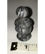 Chess Bishop  Carved White &amp; Gray  2” Marble Replacement Chess Piece Bishop - $12.74