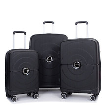 Expandable Hardshell Suitcase Double Spinner Wheels PP Luggage Sets - Black - £120.60 GBP