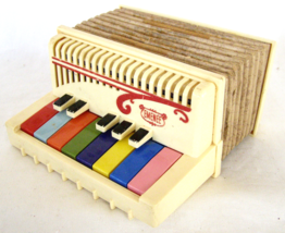 Vintage 1950’s Emenee Piano Squeeze Box Accordion Musical Toy+Color KEYS-WORKING - £11.68 GBP