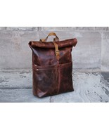 KALATING Personalized Handmade Real Leather Mens Backpack Laptop Bag 15.... - $298.16 CAD