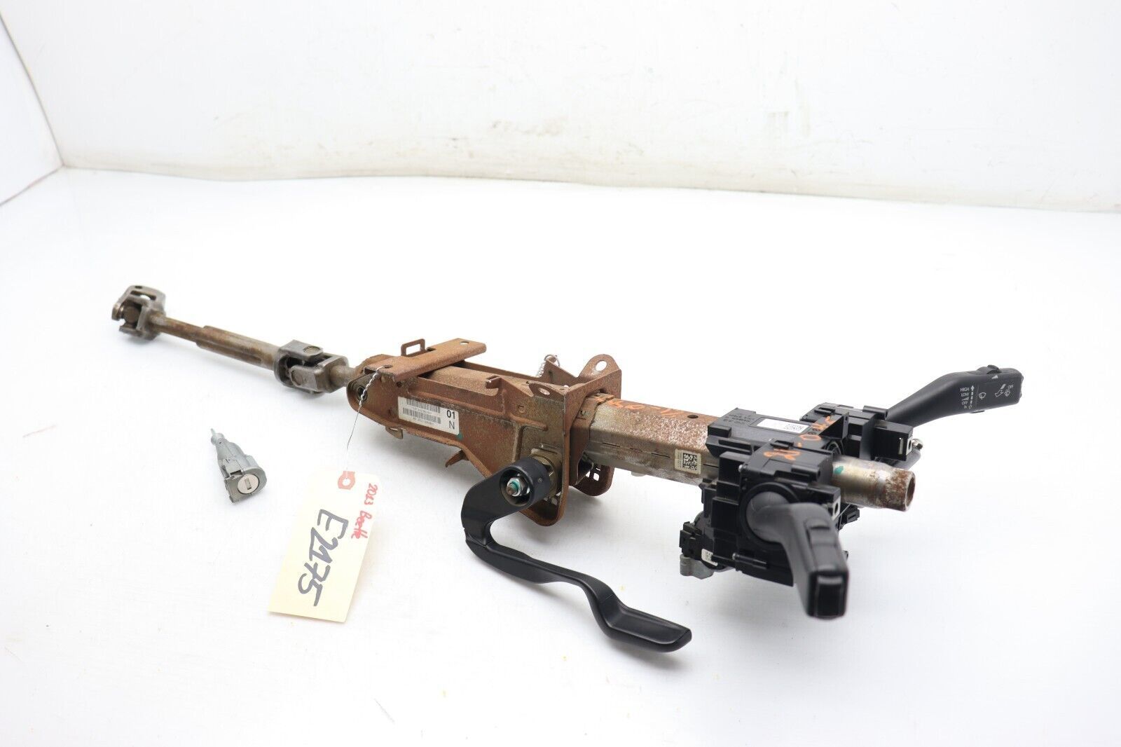 2013 VOLKSWAGEN BEETLE 5C STEERING COLUMN W/ DOOR LOCK CYLINDER &amp; KEY E2175 - $257.96