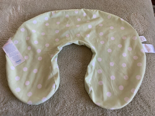 Boppy Green White Polka Dots Striped 2 Sided Microfiber Nursing Pillow C... - $12.25