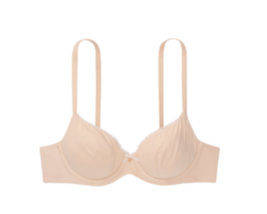 Body By Victoria Unlined Smooth Picot Trim Demi Bra Size 36B Beige - £31.89 GBP