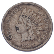 1859 1C Indiano Testa Cent (Molto Sottile, Ottime Condizioni) - $44.65