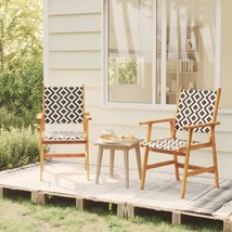 Outdoor Garden Patio Solid Acacia Wood Lattice Pattern Chairs Chair Seat... - $151.54