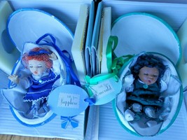 Paradise Galleries Little Gems Emerald & Sapphire in Paper Mache Eggs Very Rare - $99.00