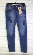 Levi&#39;s Girls Size 10 Super Stretchy Denim Legging Jeans Adjustable Waist Blue - £11.07 GBP