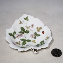Wedgwood Wild Strawberry Bone China Small Leaf Shaped Dish England Trinket Dish - £11.76 GBP