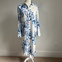 Zara Woman Blue White Floral Long Sleeve Dress Small - £22.72 GBP