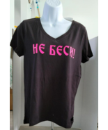 Russian Shirt Не беси NWT Vneck Size S Black - £14.52 GBP