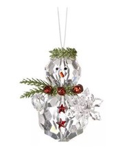 Ganz Kissing Krystals 2.5&quot; Teeny Mistletoe Snowman with Snowflake Ornament - £11.90 GBP