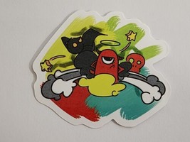 Alien Like Creature with Halo Multicolor Graffiti Cartoon Sticker Decal Awesome - £2.30 GBP