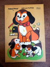Fisher-Price No. 5111 Dog and Puppies 8 Piece Wooden Jig Saw Puzzle - £15.47 GBP