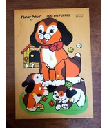 Fisher-Price No. 5111 Dog and Puppies 8 Piece Wooden Jig Saw Puzzle - £15.43 GBP