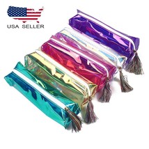 Laser Transparent Holographic Cosmetic Zipper Bag Make Up Pouch Pen Pencil Case - £4.73 GBP+