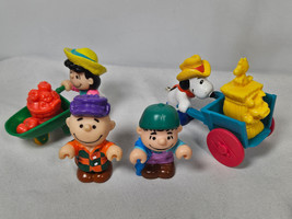 Vintage Peanuts 1989 Farming Mcdonalds Toy Lot Wheelbarrow Linus Snoopy - $9.95