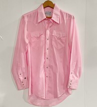 Vtg 70s Rockmount Ranchwear Pink Pearl Snap Western Long Sleeve Shirt Rockabilly - £39.38 GBP