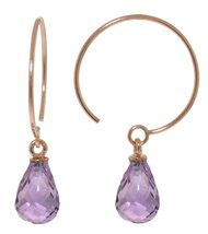 Galaxy Gold GG 14k Rose Gold Circle Wire Earrings with Amethysts - $3,623.55 MXN