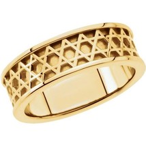 Authenticity Guarantee 
14K Yellow Gold 6.25 MM Star of David Wedding Band Ring - £794.11 GBP+