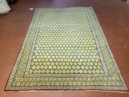 5x7 Authentic Handmade Rug Star Of David Wool Rug Green Rug Gold Rug 4x6 Rug - £1,337.59 GBP