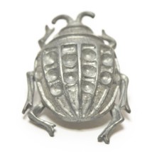 Lot of 6 Scarab Insect Bug Pewter Button Silver - £7.79 GBP