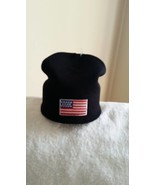 Knit Beanie w/USA Flag on the Black hat - $6.83 CAD