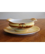 Vtg Noritake China Tree In The Meadow Gravy Boat Attached Underplate Red... - $16.95