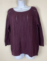 American Eagle Womens Size M Purple Cable Knit Sweater Long Sleeve - £5.65 GBP