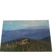 Postcard Air View Clingman&#39;s Dome Observation Tower Great Smoky Mountains Chrome - £5.56 GBP