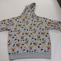 Disney Mickey Mouse Youth Medium Hoodie Gray All Over Print Pullover Sweatshirt image 11