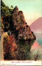 Vtg Cartolina Svizzera Lago Di Lugano Rocco Di Gandria Photoglob Co.Zurigo - £35.17 GBP