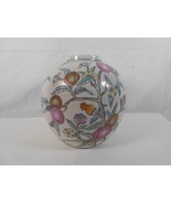 Vintage WBI Vase Carved and Painted Fruit and Flowers - $32.38