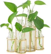 Radefasun Flower Vases With 6-Bottle Clear Crystal Glass Propagation Station - £44.75 GBP