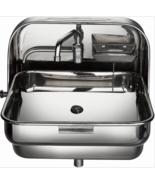 Stainless Steel Folding Sink with Integrated Faucet Polished GR-595 RV Boat - $631.86 CAD