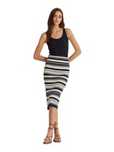 Ralph Lauren Womens Navy Stretch Textured Midi Wear To Work Pencil Skirt - £48.79 GBP