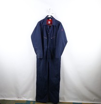 Vtg 70s Streetwear Mens 44R Distressed Insulated Work Coveralls Bibs Blu... - £71.01 GBP
