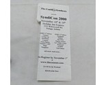 The ConMen Syndicate SyndiCon 2000 Flyer Portage Indiana - £13.96 GBP