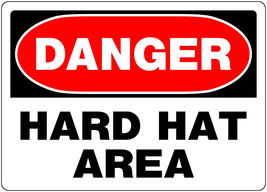 Danger Hard Hat Area Red White Metal Sign Warning Caution 10&quot;x14&quot; Hillman 842060 - £20.31 GBP