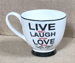 Live Well Laugh Often Love Much Pedestal Coffee Mug Cup Made In England - £7.78 GBP