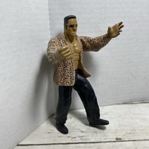 1998 The Rock Dwayne Johnson Action Figure WWF WWE Leopard Jacket - £13.27 GBP