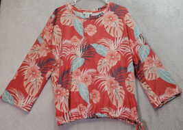 Rachel Zoe Blouse Top Womens XL Multi Floral Rayon Long Casual Sleeve Round Neck - £13.25 GBP