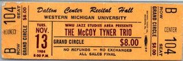 Mccoy Tyner Trio Concierto Ticket Stub Noviembre 13 1984 Western Michigan Univ - $49.49