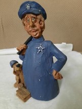 Vtg 1992 Figurine Donut Patrolman W/Dog D&amp;D Studios D Harris Handmade Policeman - £14.61 GBP