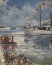 $125 Judith-Ann Saks Signed Houston Ship Channel 1914 Vintage 1976 Poster - £130.21 GBP