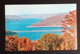 Cornplanter Bridge Kinzua Dam NY/ PA Aerial View Autumn Foliage Postcard c1970s - $7.99