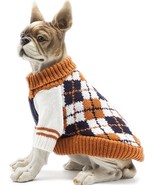 Dog Sweater of The Diamond Plaid Pet Cat Winter Knitwear Warm Clothes Si... - $7.91
