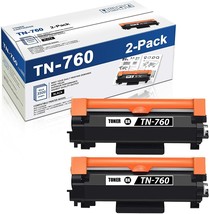 2 Pack Toner Cartridge Compatible For Brother TN760 MFC-L2710DW MFC-L2750DW - £26.74 GBP