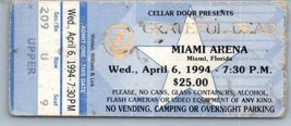 Vintage Grateful Dead Ticket Stub April 6 1994 Miami Florida - £27.24 GBP
