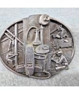Vintage Siskiyou Belt Buckle Telephone Workers Telecomm Lineman Silverto... - $14.74
