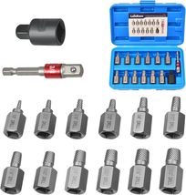 14-Piece Screw Extractor Set, 3/8&quot; Inch Drive Multi-Spline Easy Out Bolt... - $25.99